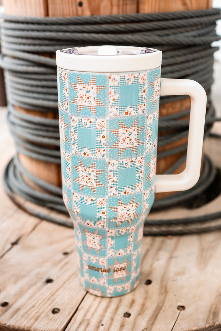 The Hydrate+ 40oz Tumbler - Barnquilt Blue