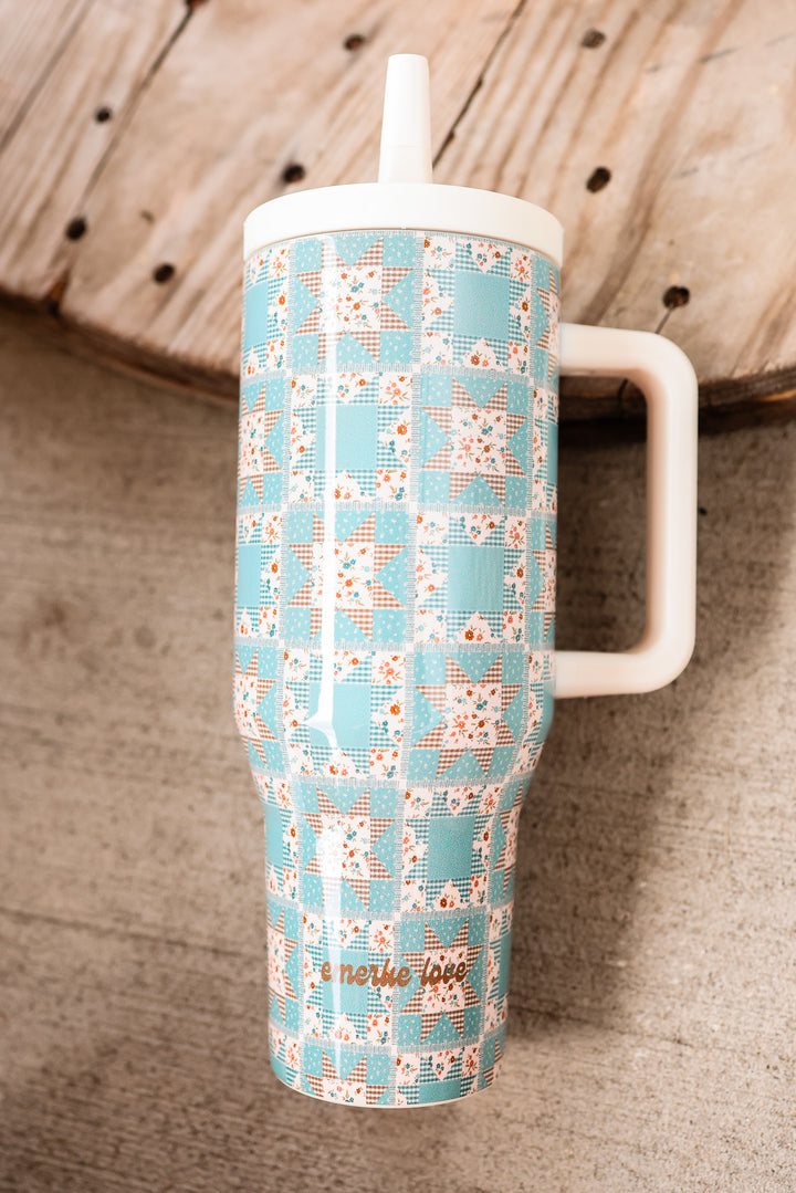 The Hydrate+ 40oz Tumbler - Barnquilt Blue