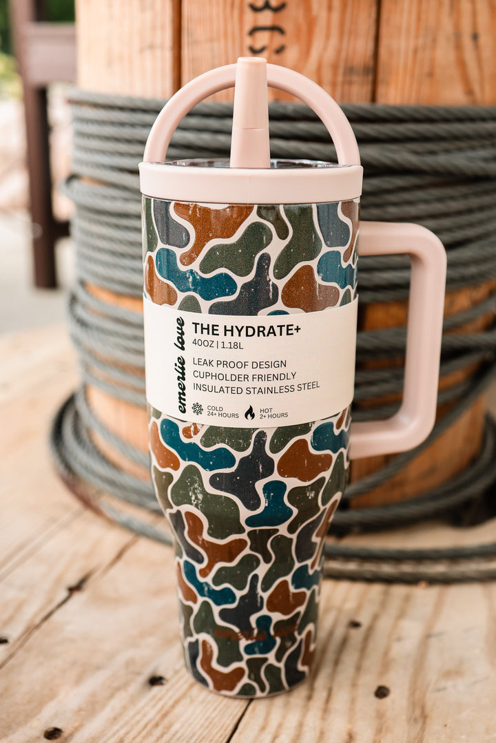 The Hydrate+ 40oz Tumbler - Aiden's Duck Camo