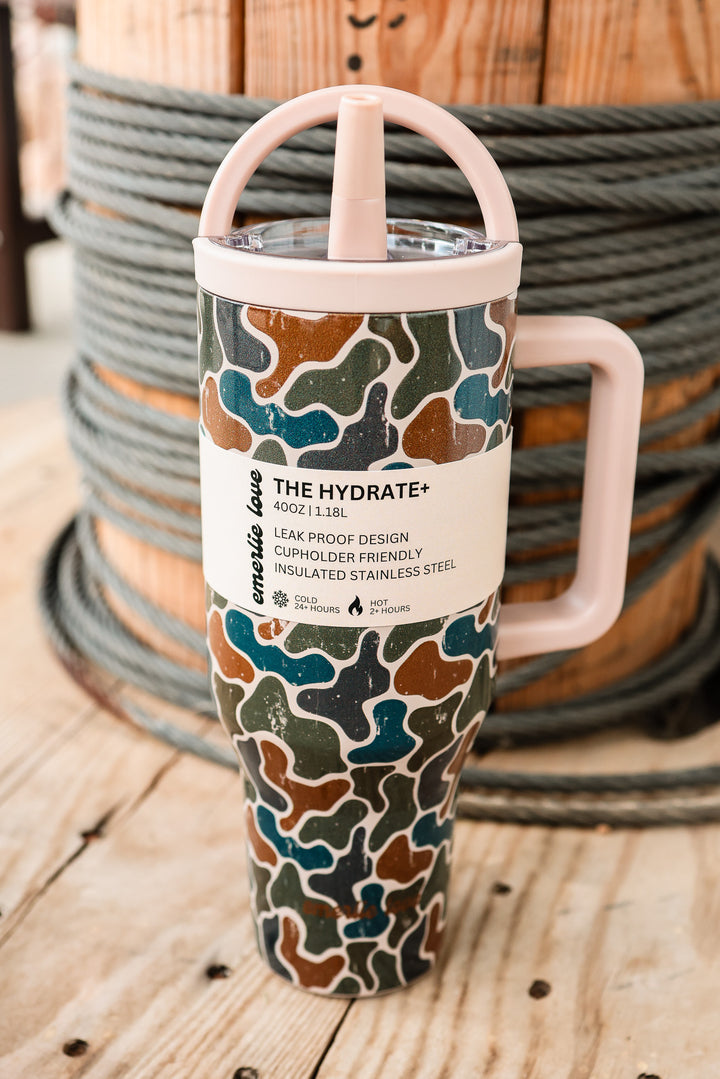The Hydrate+ 40oz Tumbler - Aiden's Duck Camo