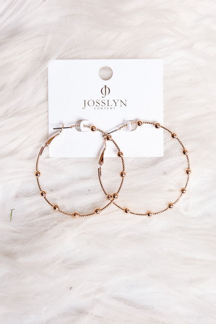 Classic Gold Beaded Hoop Earrings