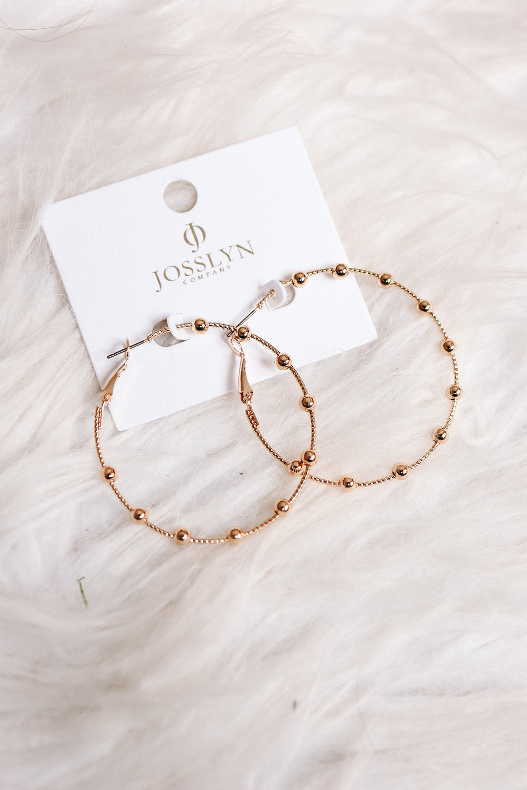 Classic Gold Beaded Hoop Earrings