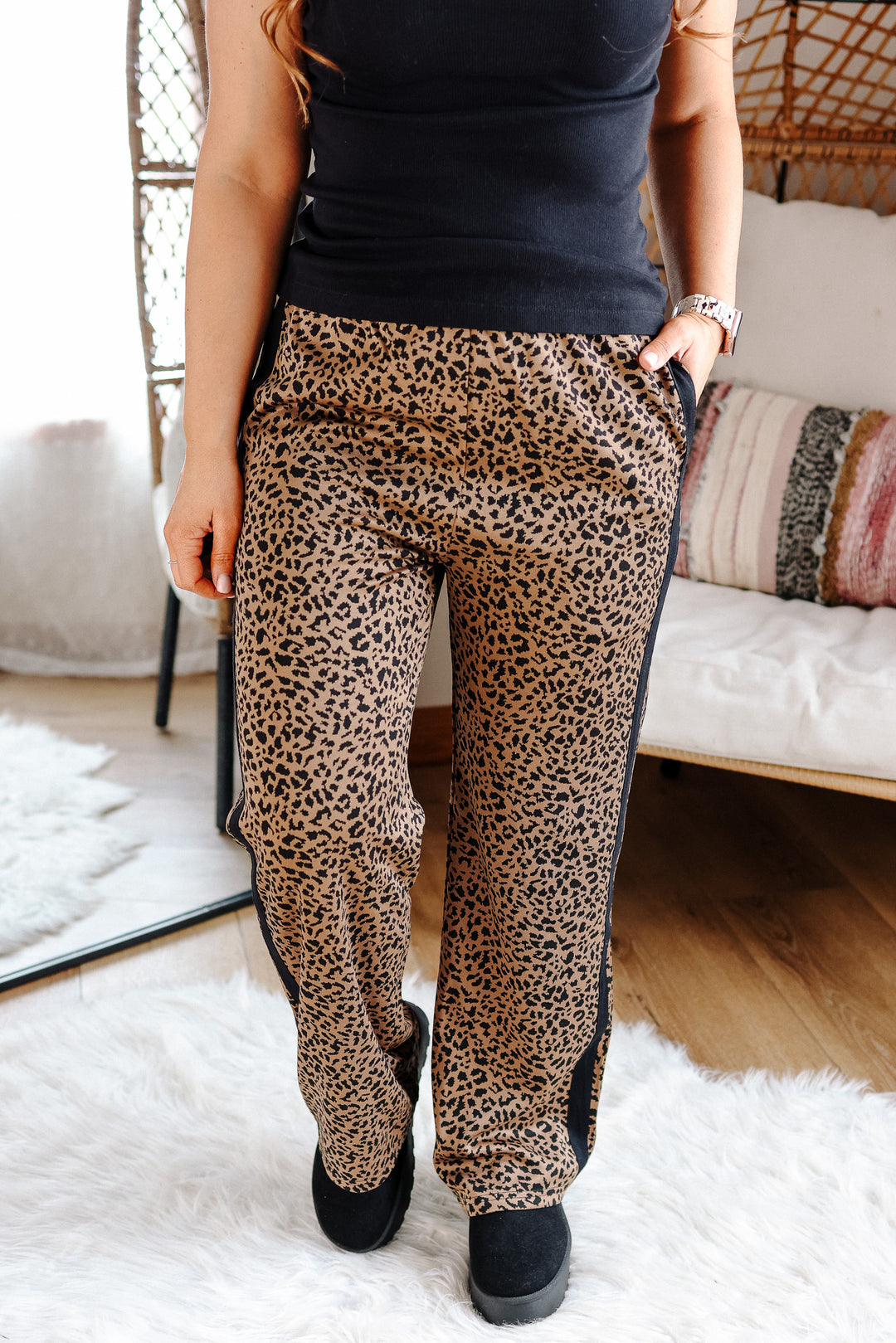 Annie Leopard Track Pants