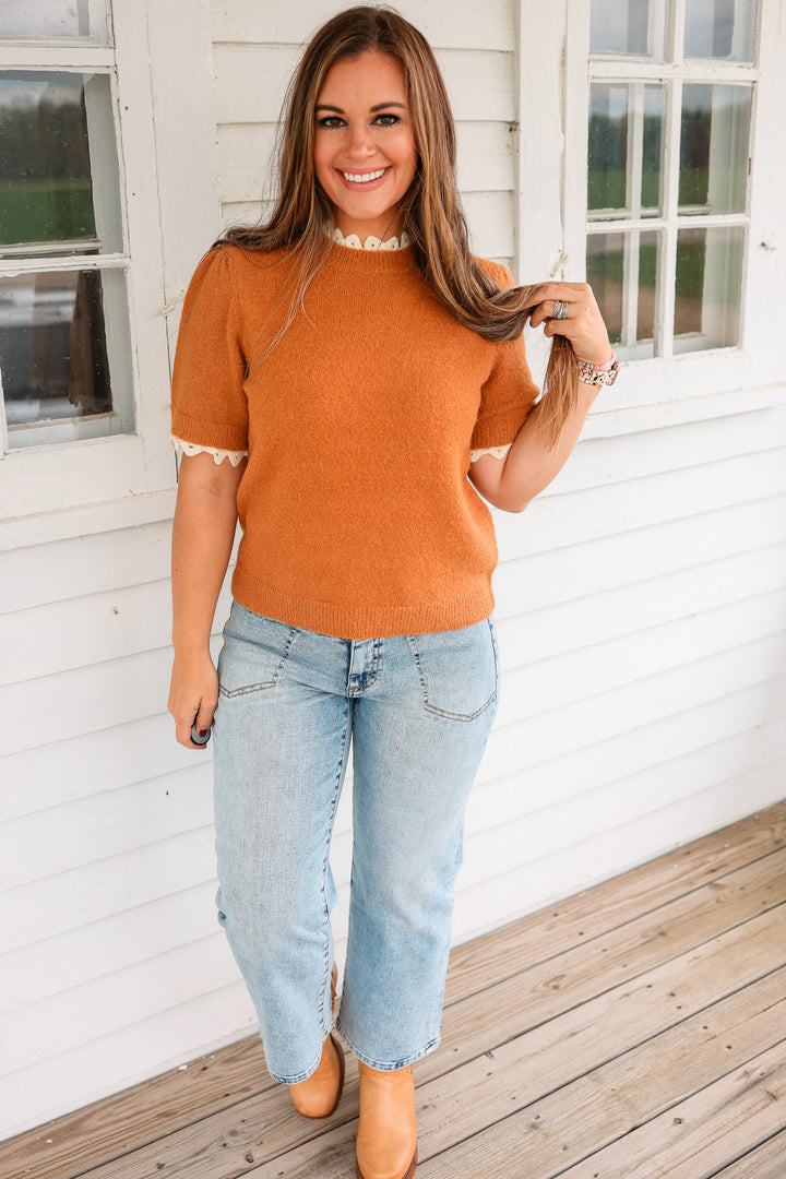 Talia Lace Edge Sweater