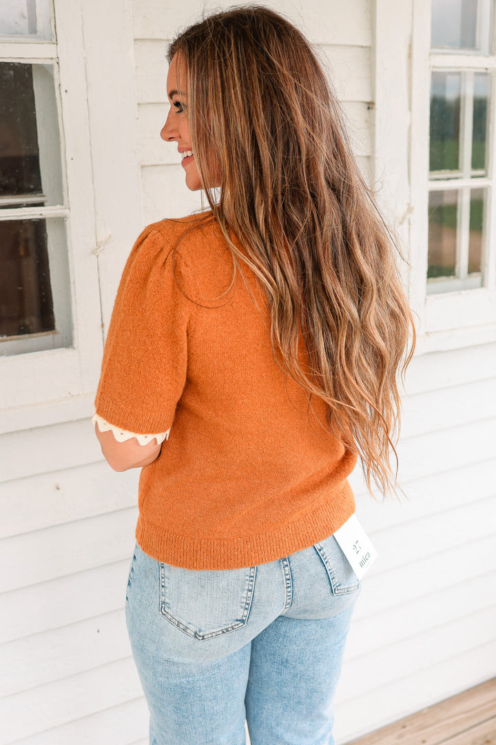 Talia Lace Edge Sweater