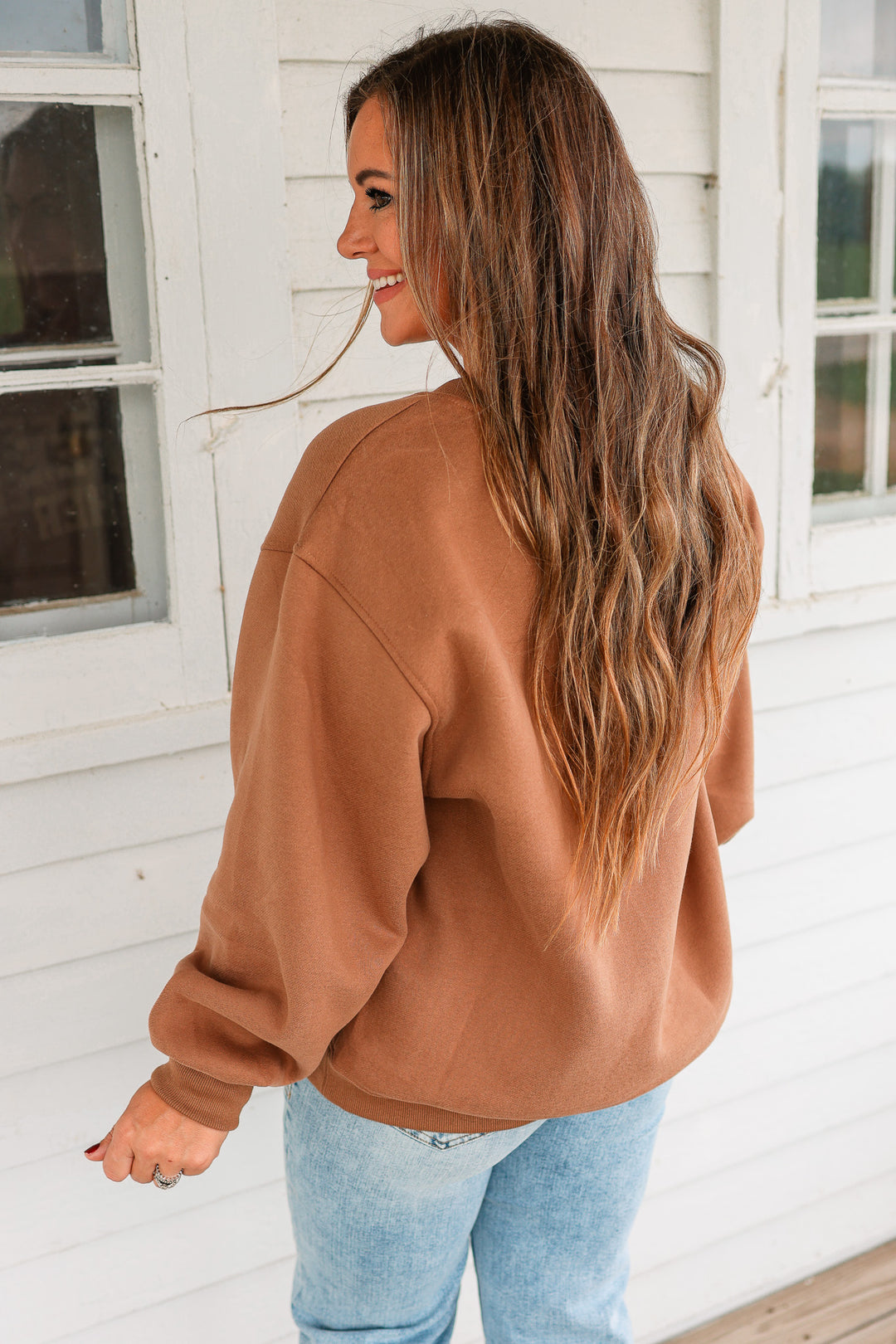 Coffee Weather Sweatshirt- Light Brown