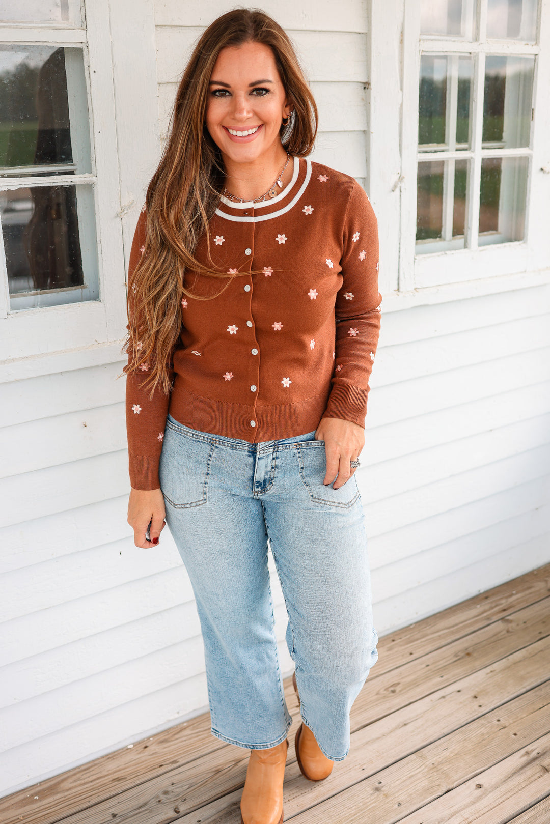 Jovie Flower Embroidered Cardigan