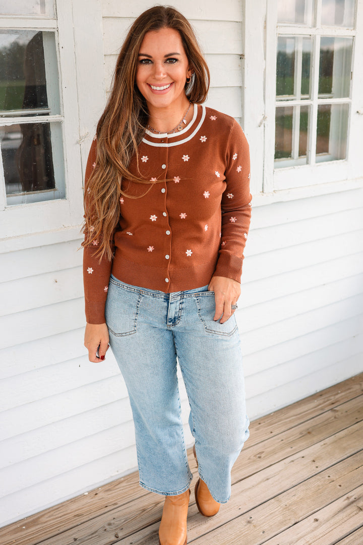 Jovie Flower Embroidered Cardigan
