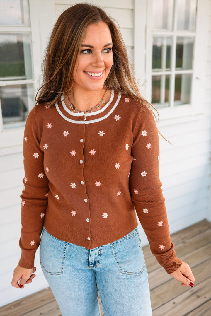 Jovie Flower Embroidered Cardigan