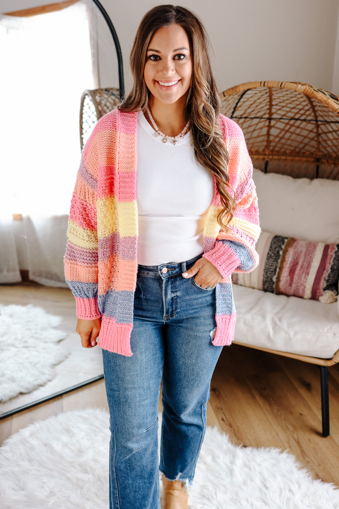 Kallyn Striped Chunky Knit Sweater