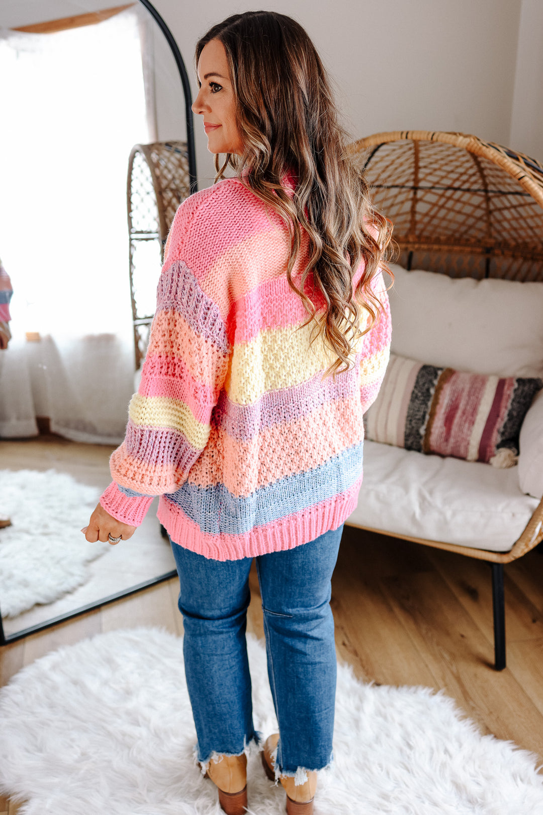 Kallyn Striped Chunky Knit Sweater