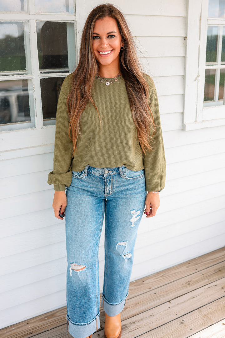 VERVET: Murphy Mid Rise Distressed Cuffed Jeans