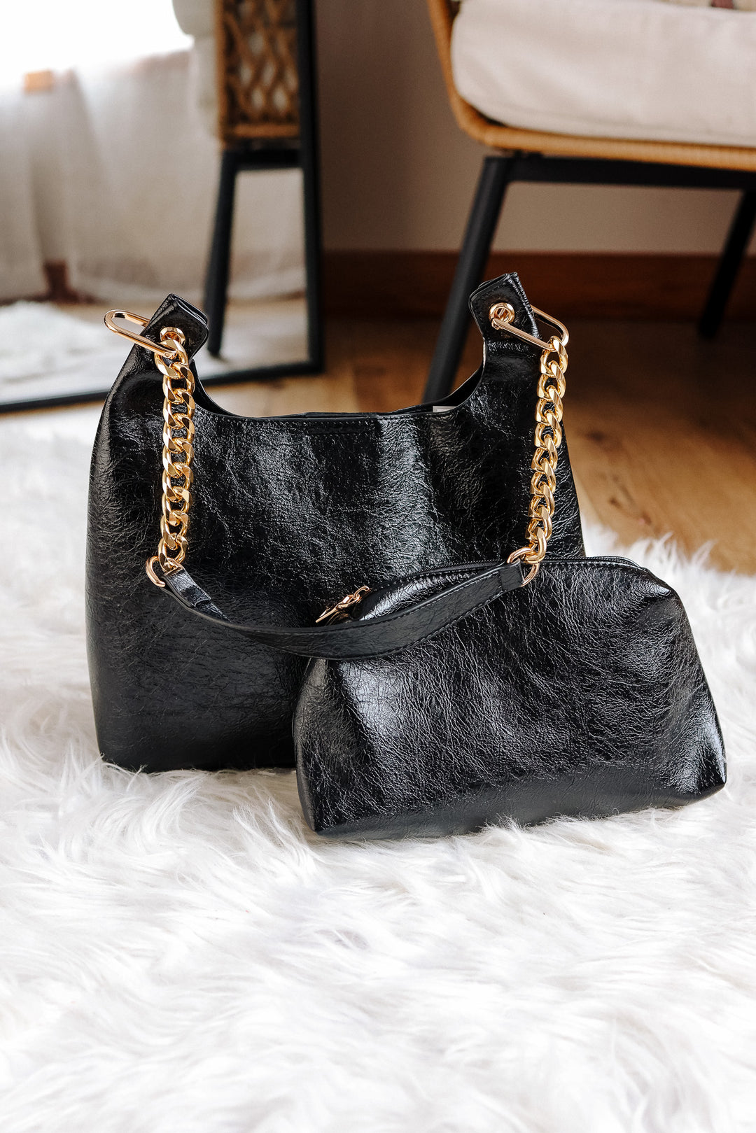 Birch Gloss Shoulder Bag - Black