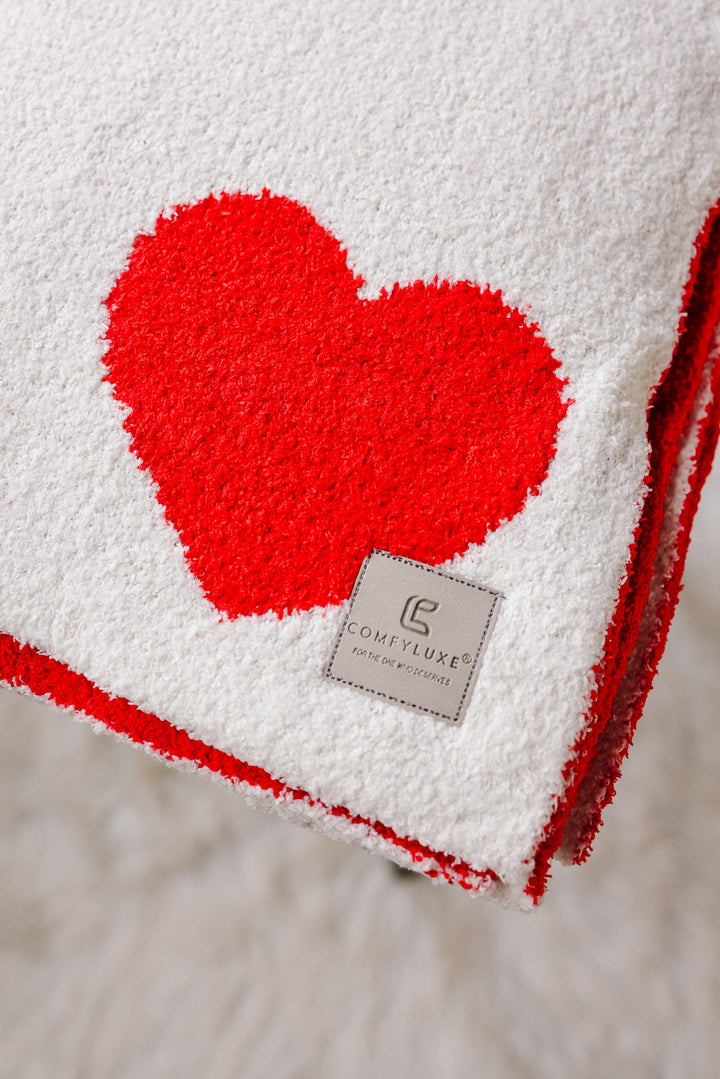 Red Hearts Comfy Luxe Blanket