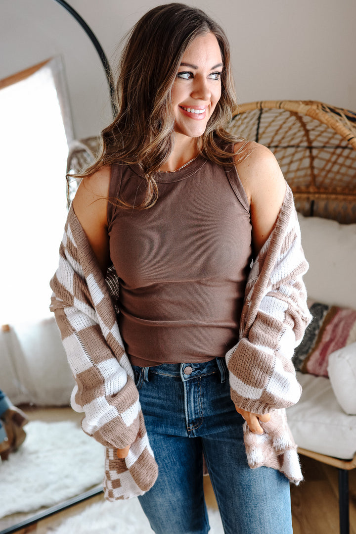 Elias Basic Tank - Dark Brown