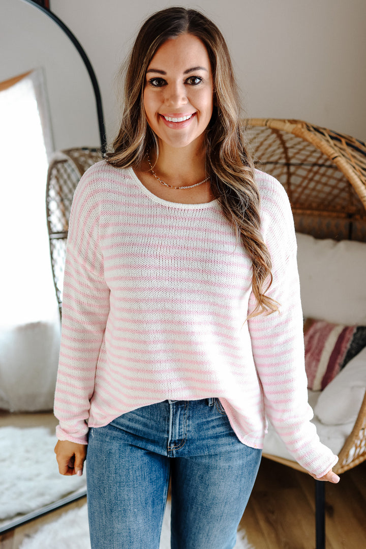 Cleo Striped Round Neck Sweater