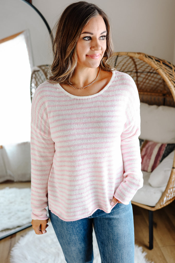 Cleo Striped Round Neck Sweater