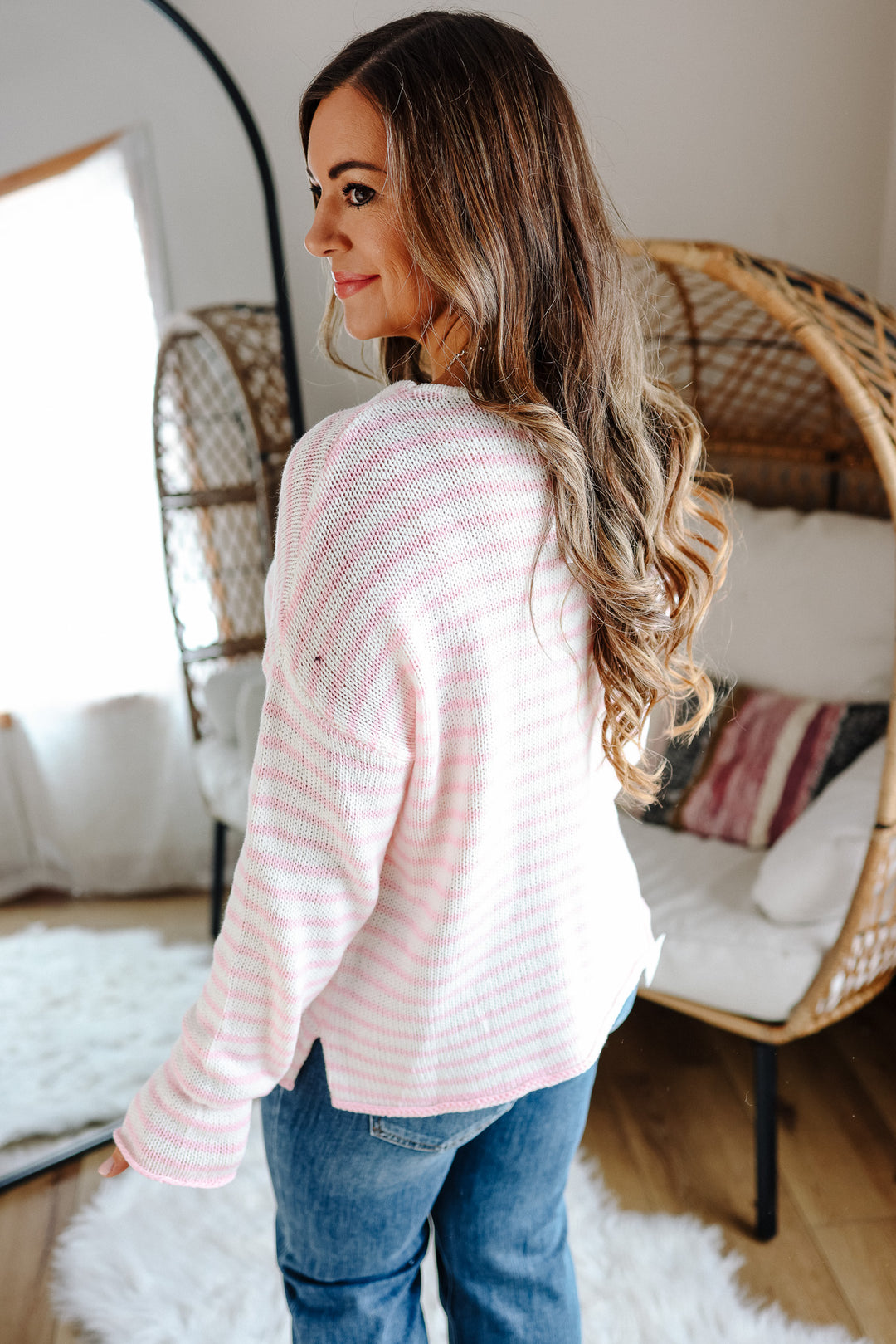 Cleo Striped Round Neck Sweater