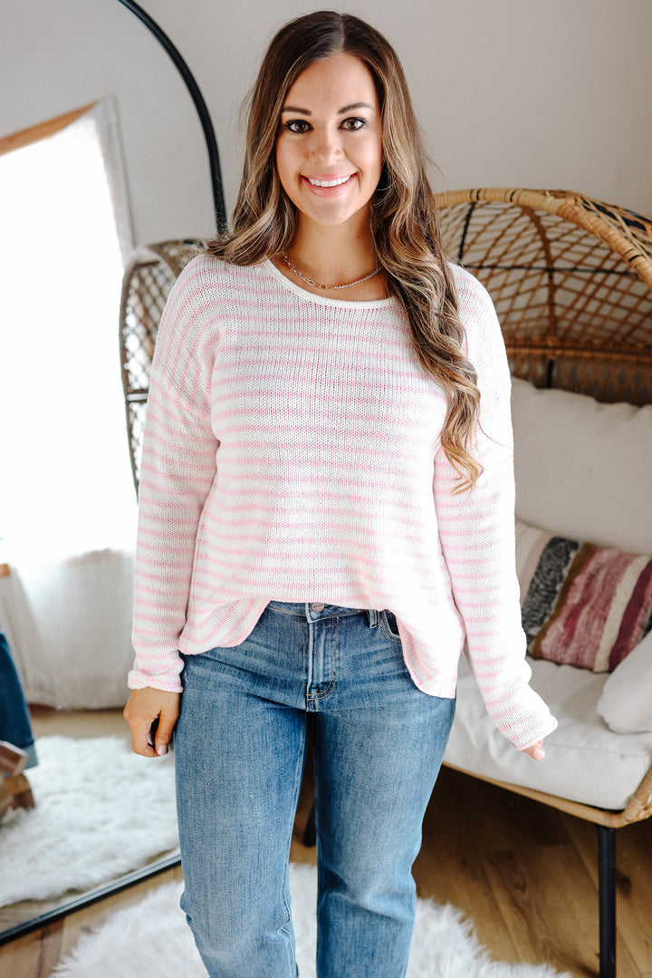 Cleo Striped Round Neck Sweater