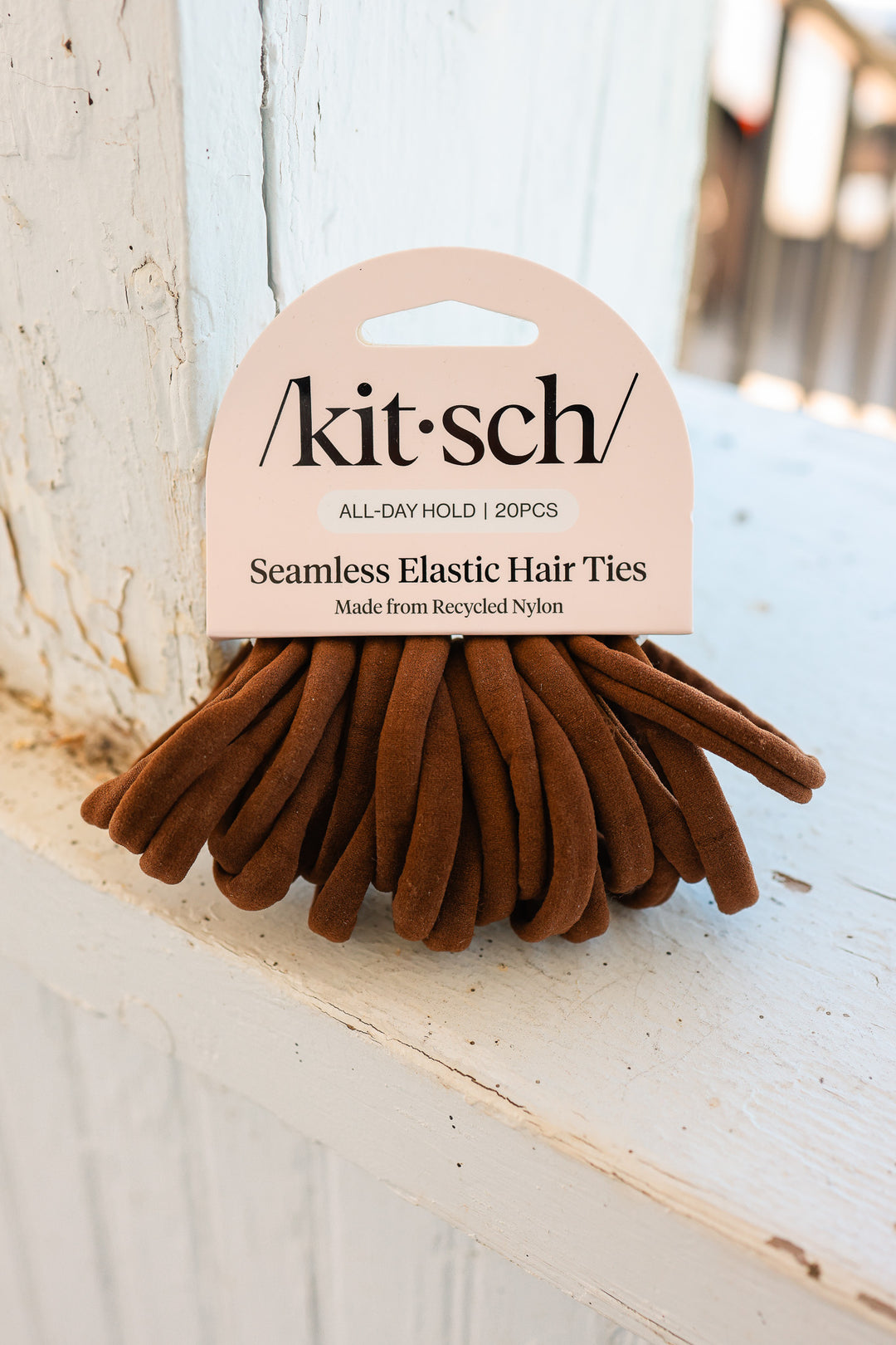 Recycled Fabric Seamless Hair Elastics 20pc Set - Chocolate