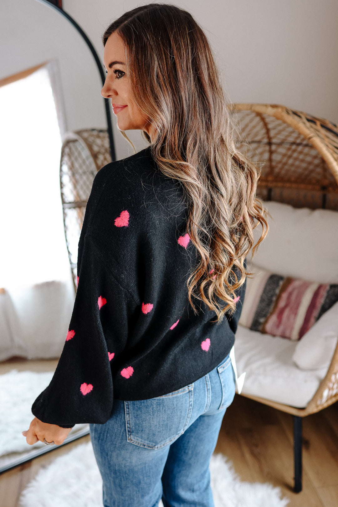 Maisie Heart Sweater - Black
