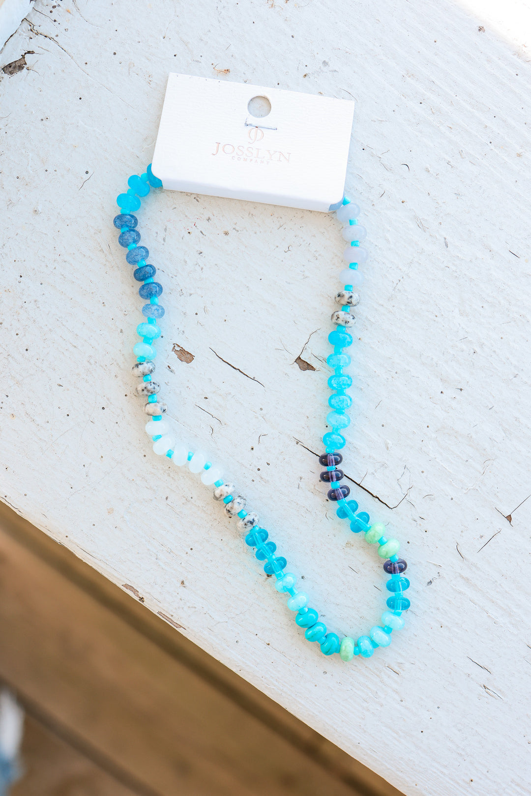 Kamela Glass Mixed Necklace - Blue