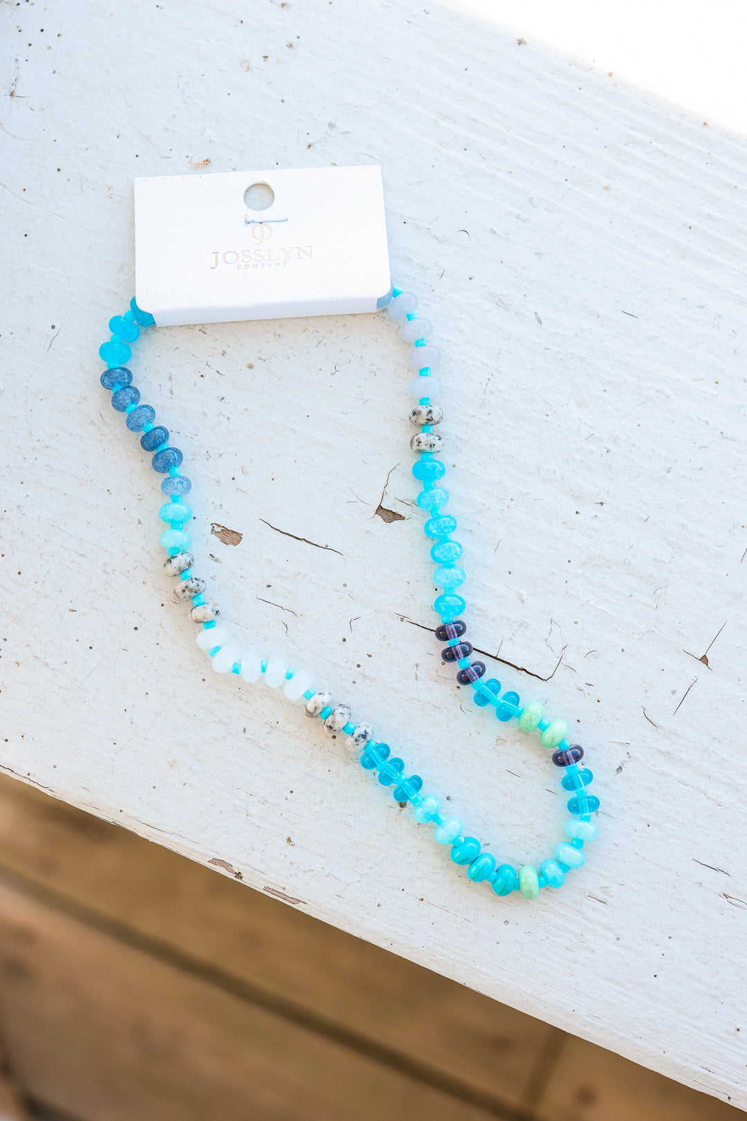 Kamela Glass Mixed Necklace - Blue