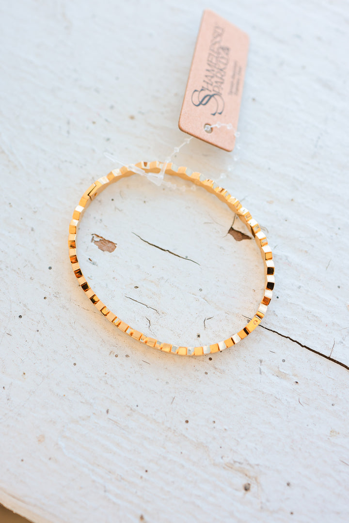 Gold Hinged Bangle Bracelet