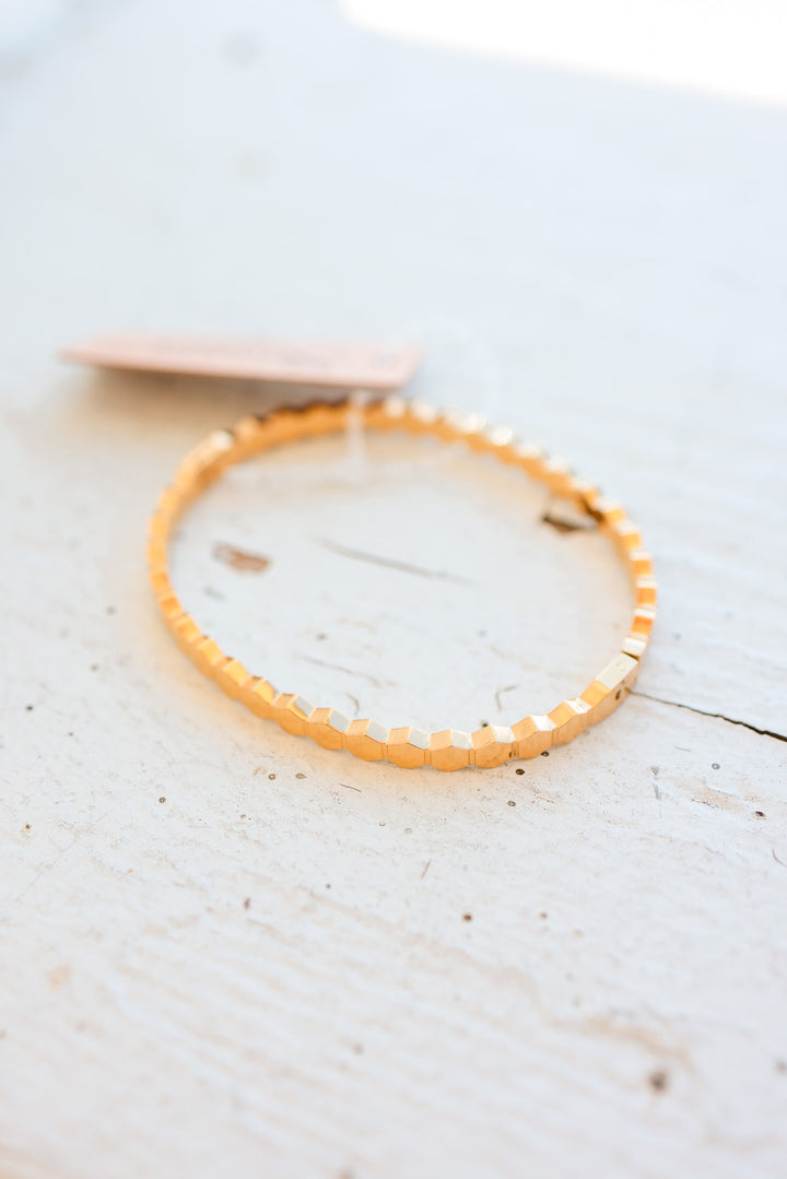 Gold Hinged Bangle Bracelet