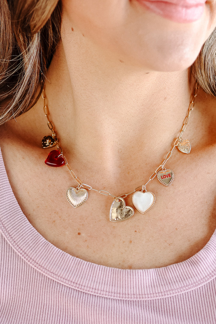 Hearts Love Charm Necklace