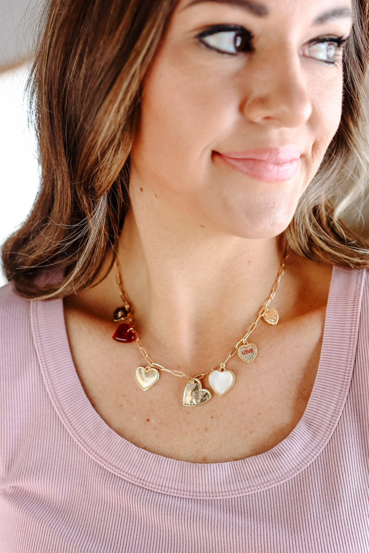 Hearts Love Charm Necklace