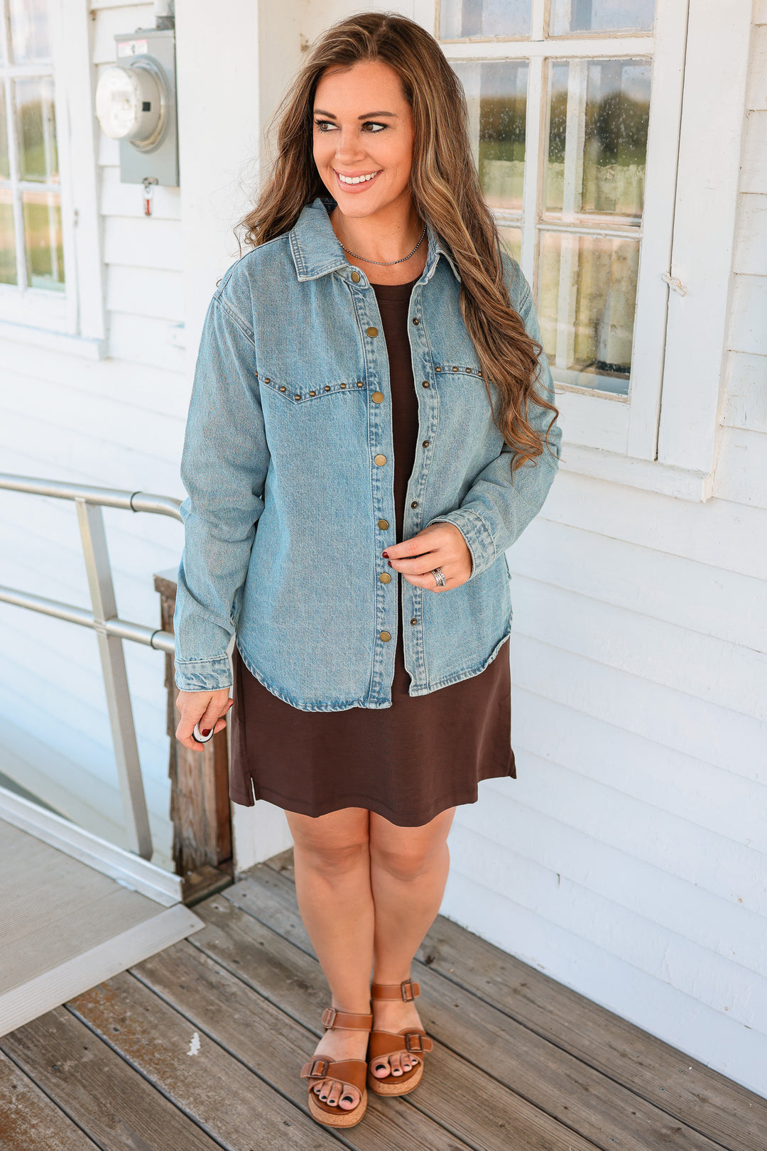 Winslet Button Down Studded Denim Shirt