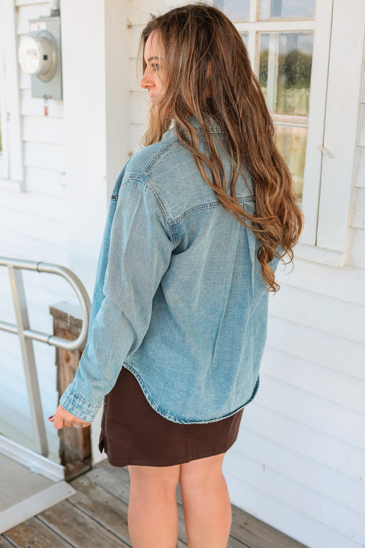 Winslet Button Down Studded Denim Shirt