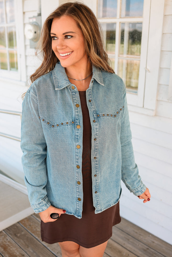 Winslet Button Down Studded Denim Shirt