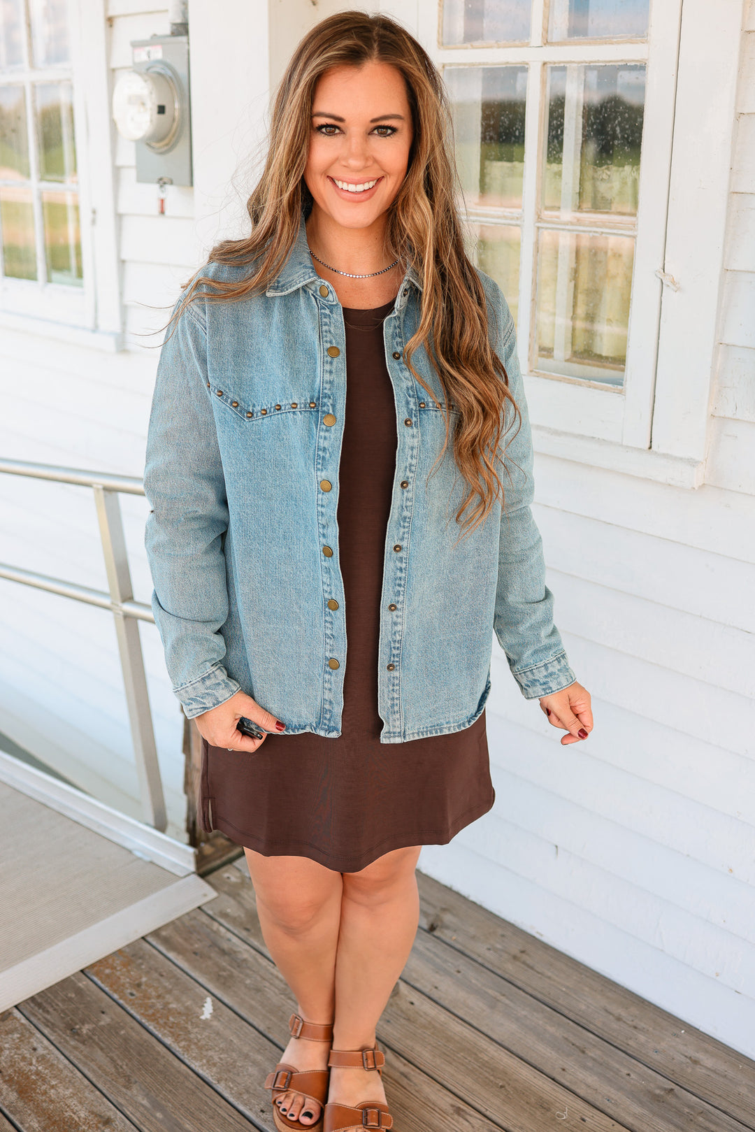Winslet Button Down Studded Denim Shirt