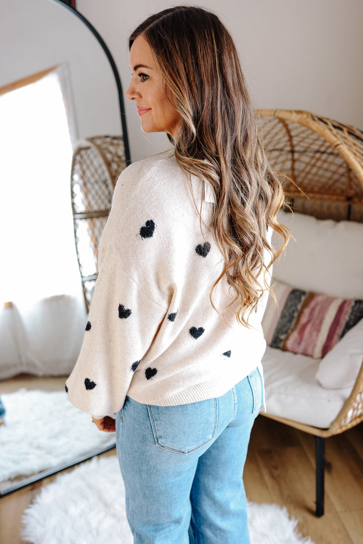 Maisie Heart Sweater - Beige
