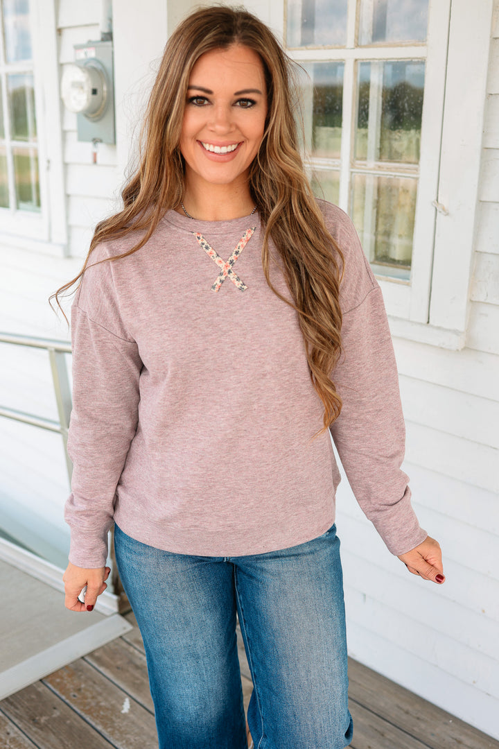 Bailey Crewneck Floral Patch Sweatshirt