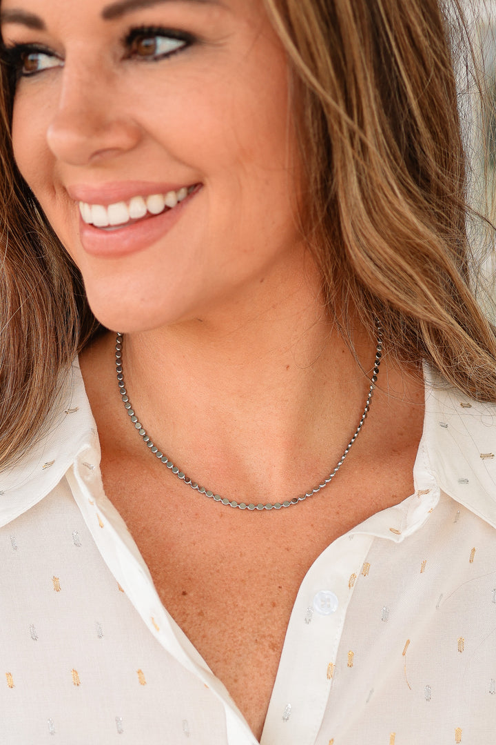 Dakota Disc Chain Necklace - Silver