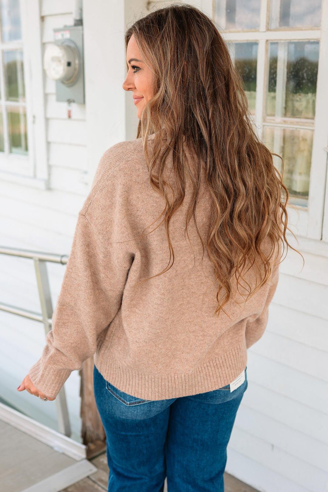 Cara V-Neck Everyday Essential Sweater - Mocha