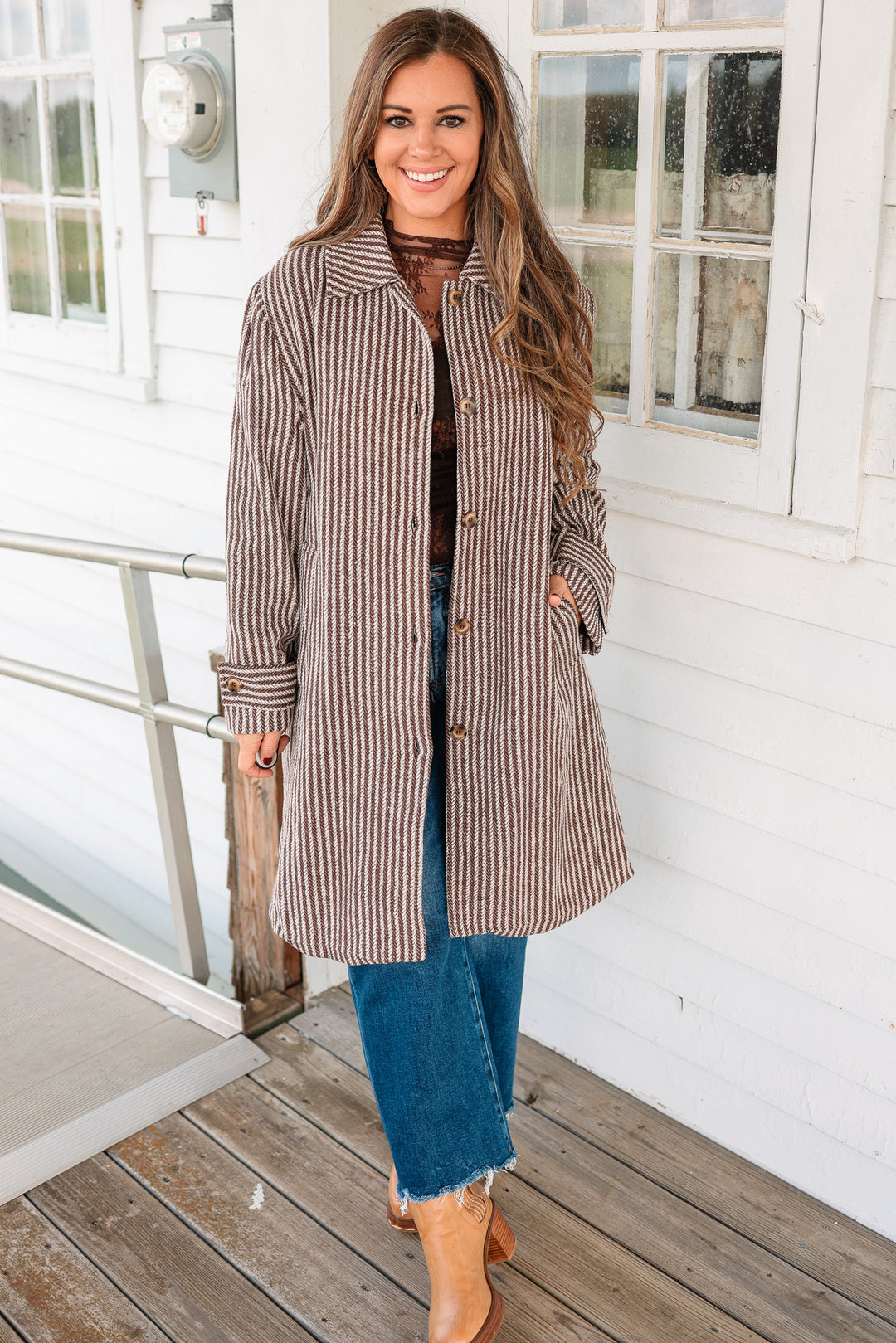Frankie Collared Button Down Coat