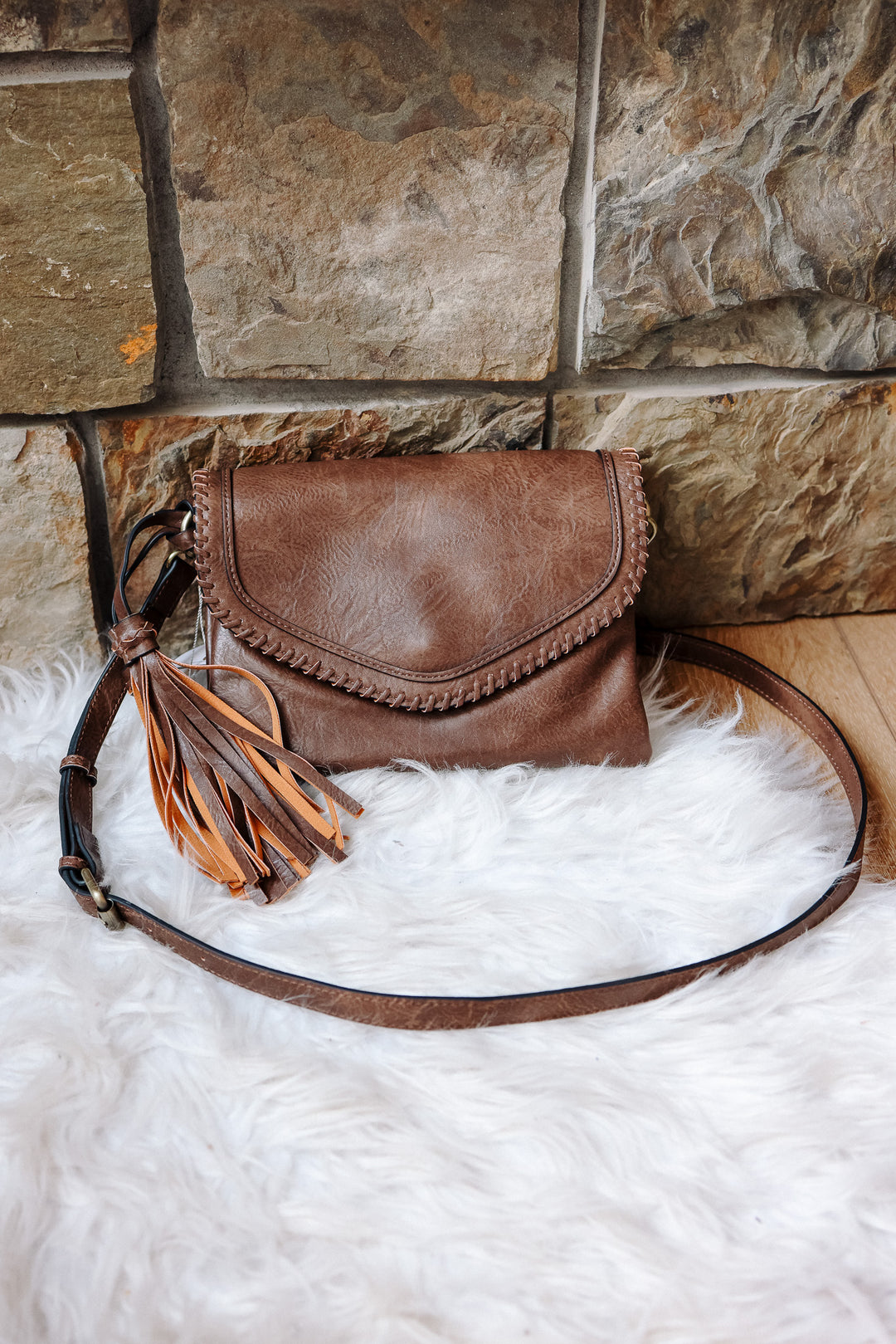 Sloane Flapover Crossbody - Brown