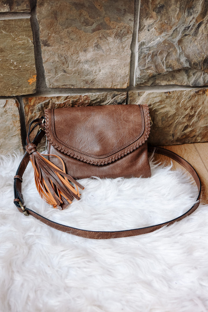 Sloane Flapover Crossbody - Brown