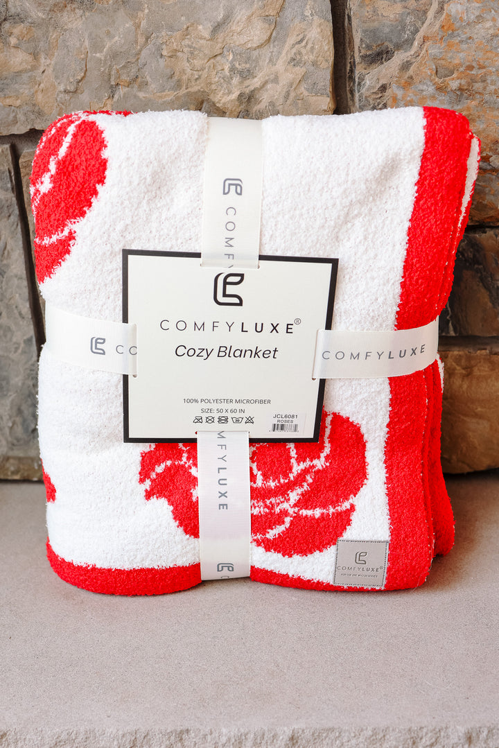 Red Roses Comfy Luxe Blanket