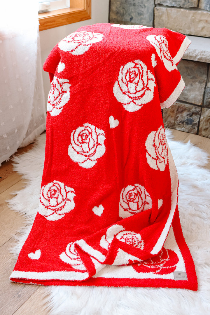 Red Roses Comfy Luxe Blanket