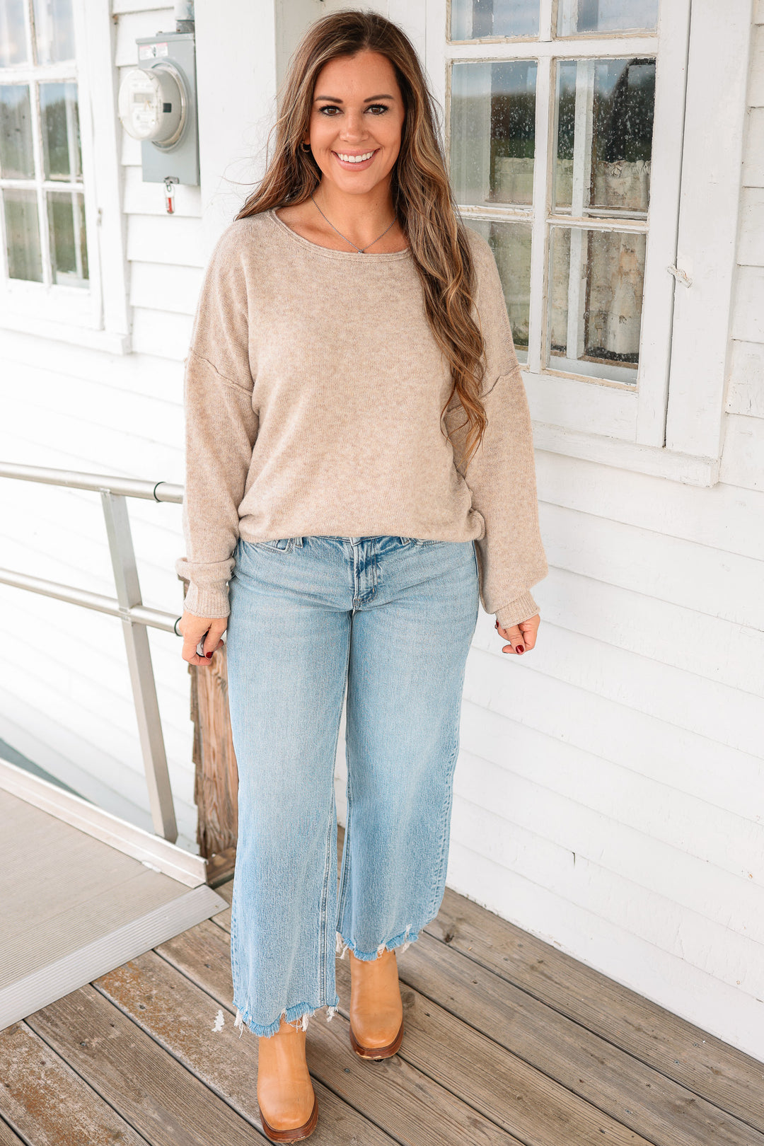 Jenna Cashmere Touch Sweater - Oatmeal