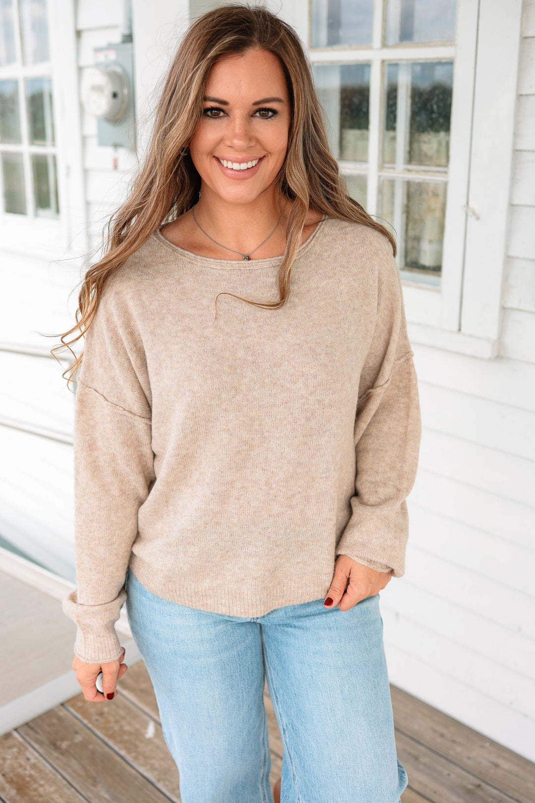 Jenna Cashmere Touch Sweater - Oatmeal
