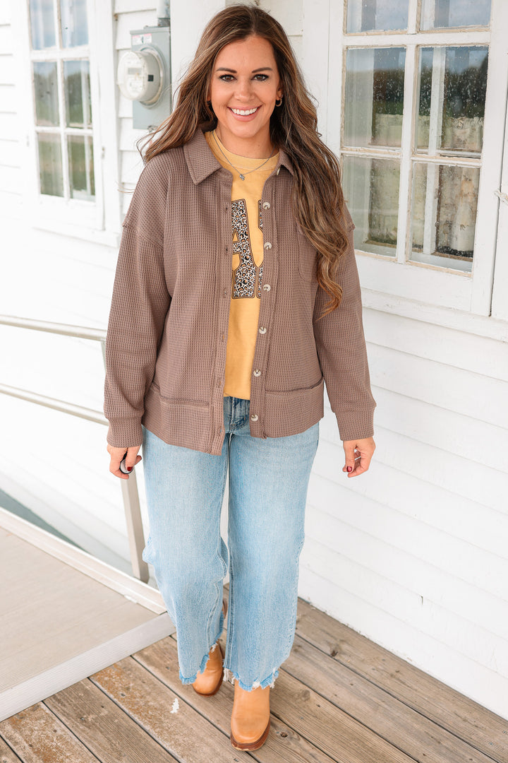Carly Thermal Button Down Shacket