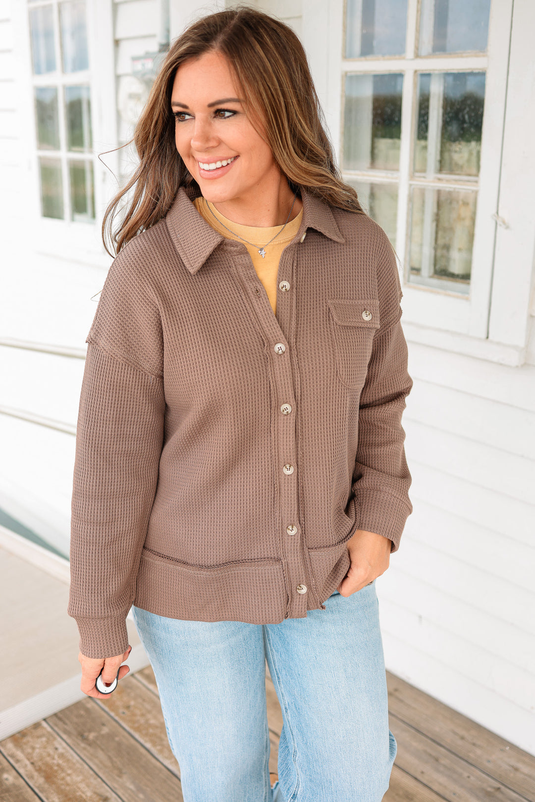 Carly Thermal Button Down Shacket