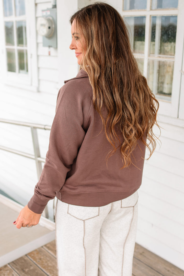The Autumn Society Embroidered Half Zip - Java