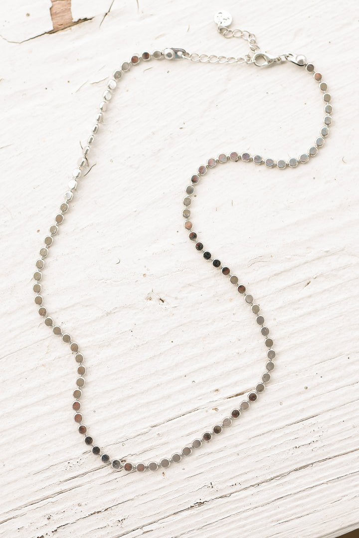 Dakota Disc Chain Necklace - Silver